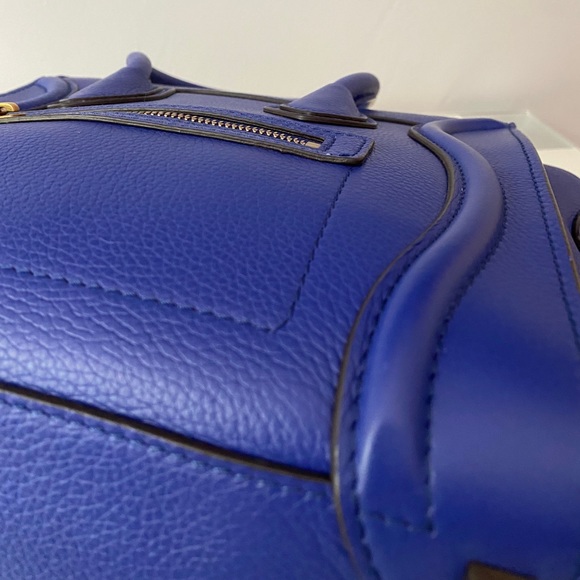 100% authentic Celine Drummed Calfskin Micro Luggage in indigo - Picture 9 of 16